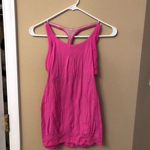 Pink Lululemon top with sports bra